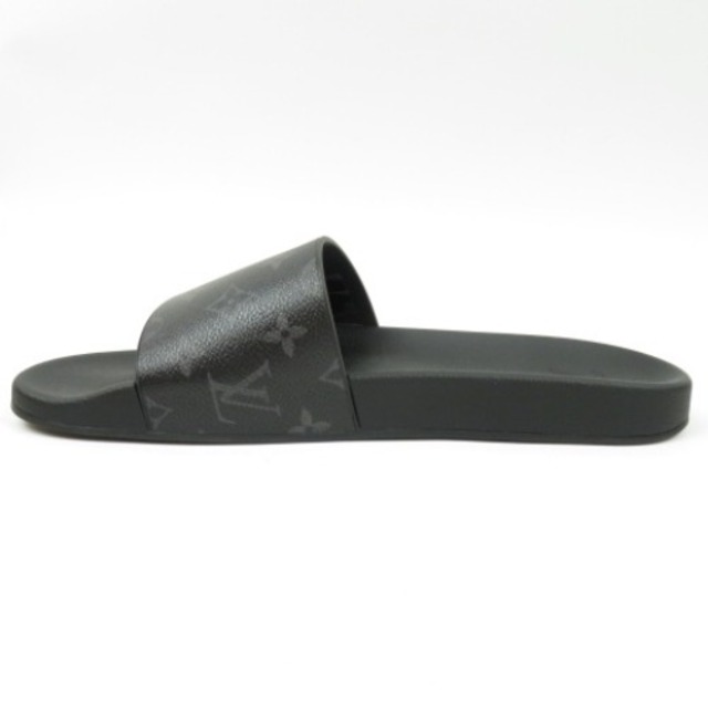 新品同様美品 LOUIS VUITTON ルイヴィトン ウォーターフロントライン　21年製　 靴　9　28cm モノグラムエクリプス サンダル PVC  ブラック メンズ【中古】