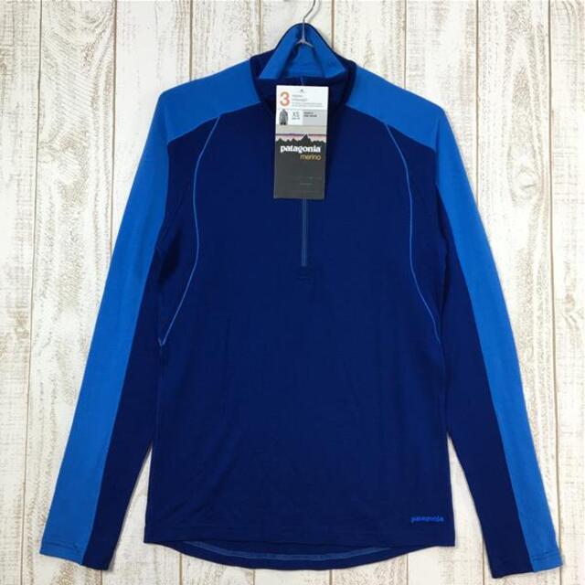 MENs XS  パタゴニア メリノ 3 ミッドウェイト ジップネック Merino 3 Midweight Zip-Neck ベースレイヤー 入手困難 PATAGONIA 37120 CHB Channel Blue ブルー系