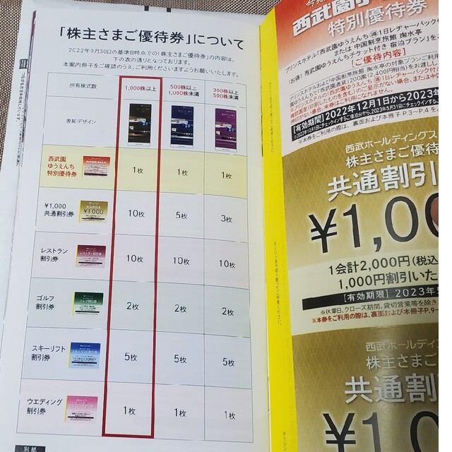 西武HD 株主優待　冊子 チケットの優待券/割引券(ショッピング)の商品写真