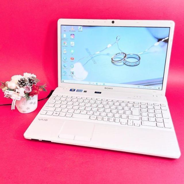 大人気✨綺麗なVAIO白ノートパソコン❣️事務学習に!WEBカメラ