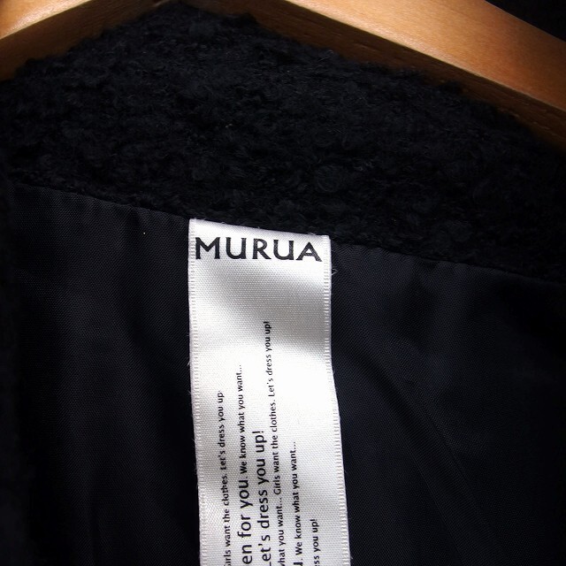 MURUA(ムルーア)のムルーア MURUA 中綿 コート ビッグカラー 起毛 ミディ丈 ウール混 F レディースのジャケット/アウター(その他)の商品写真