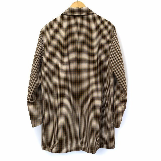 GU(ジーユー)のジーユー GU ステンカラー コート MC チェック ブラウン S メンズのジャケット/アウター(ステンカラーコート)の商品写真