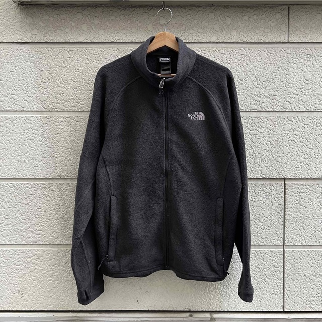 THE NORTH FACE(ザノースフェイス)のUSED USA古着 ノースフェイス フリースジャケット フルジップ ブラック メンズのジャケット/アウター(ブルゾン)の商品写真