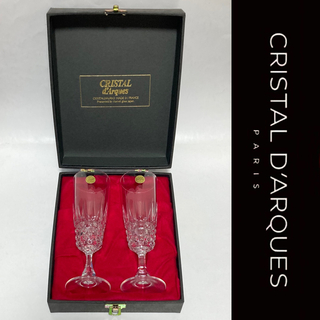 クリスタルダルク(Cristal D'Arques)のクリスタルダルク　シャンパングラス　新品　CRISTAL d’Arques　ペア(グラス/カップ)