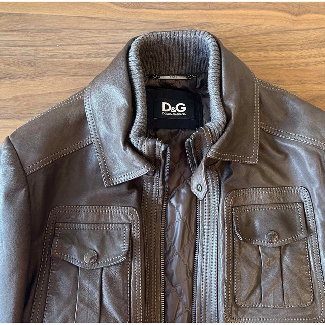 ドルチェ&ガッバーナ メンズ レザーブルゾン サイズ46(M〜Lサイズ) ドルチェ&ガッバーナ メンズ レザーブルゾン サイズ46(M〜Lサイズ)