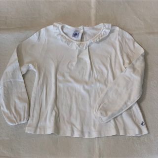 プチバトー(PETIT BATEAU)のプチバトー　襟フリル　 長袖カットソー(Tシャツ/カットソー)