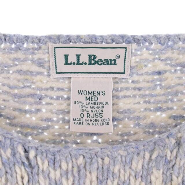 古着 エルエルビーン L.L.Bean 総柄 フリンジ ウールニットセーター レディースM /eaa297053