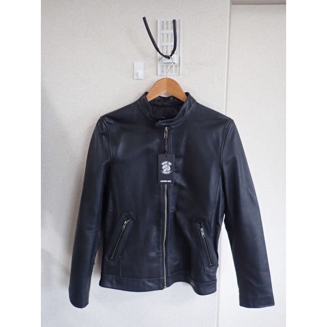 Sサイズ 高級 山羊革 ライダース ジャケット メンズ ゴートレザー アウター メンズのジャケット/アウター(ライダースジャケット)の商品写真