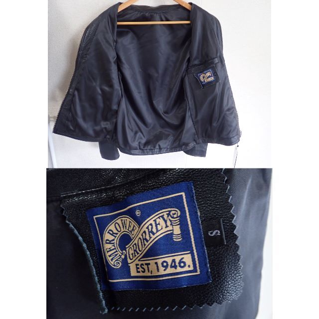 Sサイズ 高級 山羊革 ライダース ジャケット メンズ ゴートレザー アウター メンズのジャケット/アウター(ライダースジャケット)の商品写真