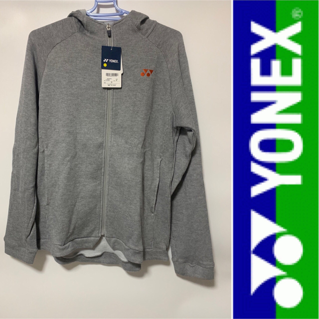 YONEX(ヨネックス)のヨネックス☆白いスカートとの相性◎レディース用ロゴ入りグレーフーディー☆春秋冬 レディースのトップス(パーカー)の商品写真