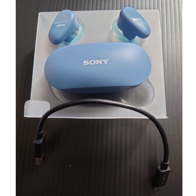 SONY(ソニー)のSONY 完全ワイヤレスイヤホン ブルー WF-SP800N スマホ/家電/カメラのオーディオ機器(ヘッドフォン/イヤフォン)の商品写真