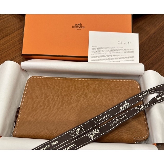 期間限定お試し価格】 Hermes 【新品】エルメス アザップシルクイン ロングラウンドファスナー 長財布ゴールド 財布