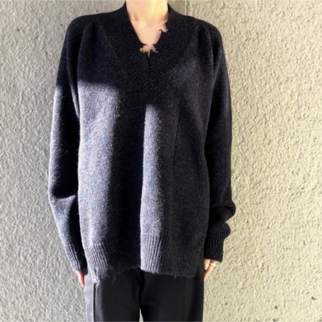 Maison Margiela メゾンマルジェラ デストロイ Vネックセーター | www