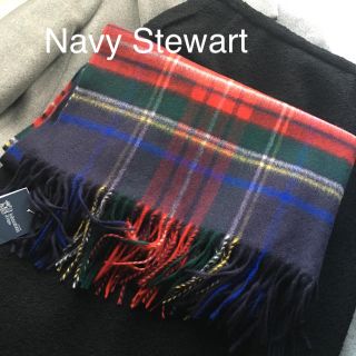 品質割引 新品 ジョンストンズ 大判ストール PLST別注 ネイビー
