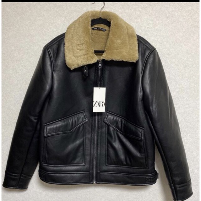 【未使用】 ZARA ダブルフェイス フェイクファー バイカー ジャケット