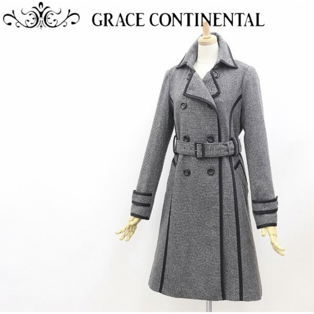 TOGA(トーガ)のGRACE CONTINENTAL グレース ラメ パイピング コート レディースのジャケット/アウター(ロングコート)の商品写真