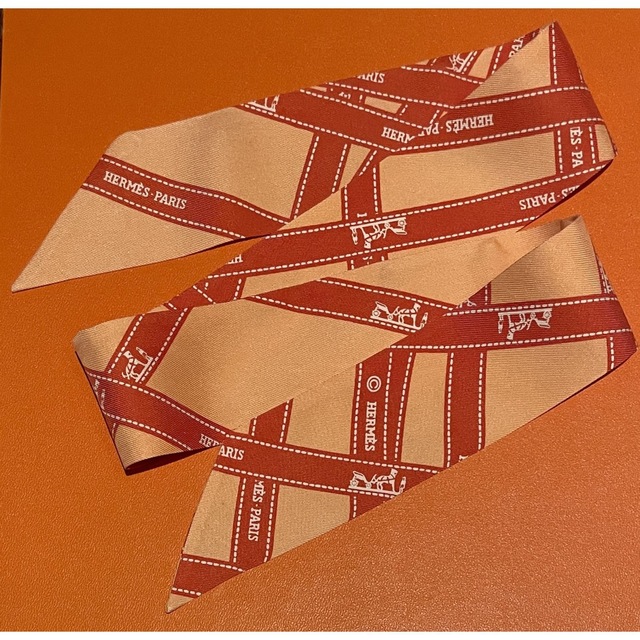 美品】HERMES エルメス ツイリー シルク オレンジ スカーフ www.amais