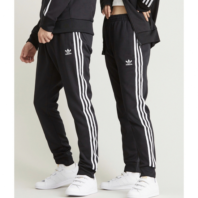 美品　adidas トラックパンツ　テーパードパンツ　ブラック　メンズXL