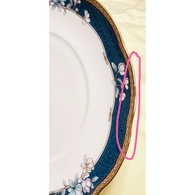 ノリタケ　ボ－ンチャイナ　サンドハースト　金彩花柄ディナ－プレ－ト　皿12枚 6