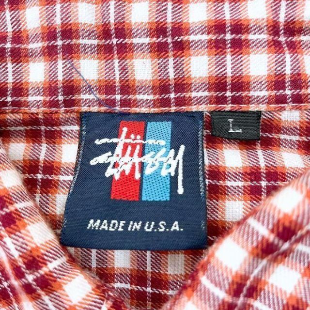 STUSSY - STUSSY USA製 刺繍ロゴ チェックシャツの通販 by オールド