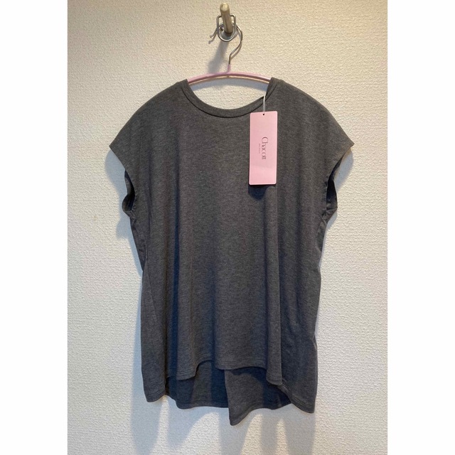 CHACOTT(チャコット)のChacott BALANCE  AラインバックシャンTシャツ　グレー杢 レディースのトップス(Tシャツ(半袖/袖なし))の商品写真