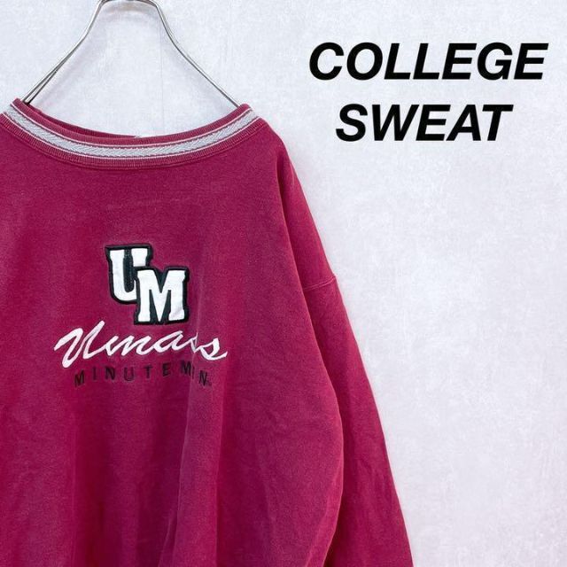 COLLEGE SWEAT USA製 マサチューセッツ大学刺繍デザインスウェット