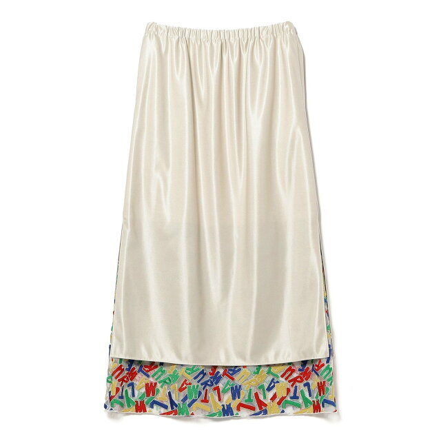 【WHITE】maturely / Logo Embroidery Slit Maxi Skirt