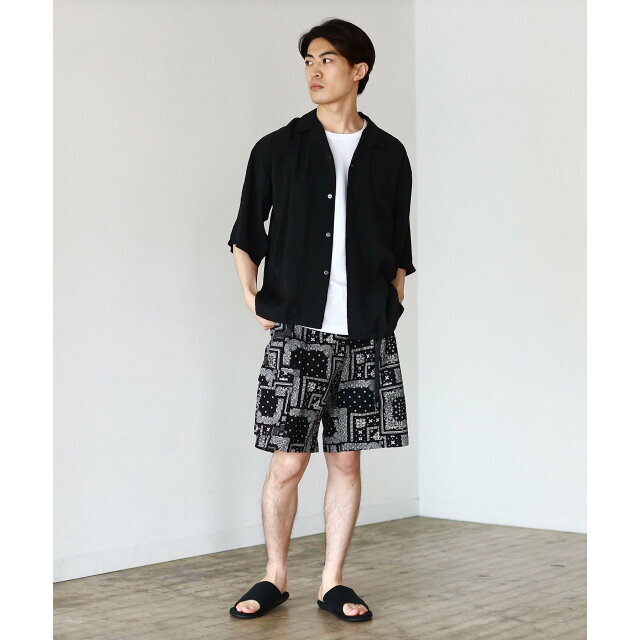 BEAMS(ビームス)の【BLACK】BEAMS / ソリッド ルーズフィット オープンカラーシャツ その他のその他(その他)の商品写真