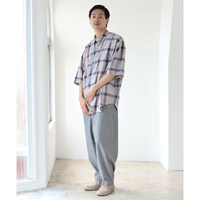 【DUSTY_PINK】BEAMS / チェック イージフィット ミニレギュラーシャツ 1