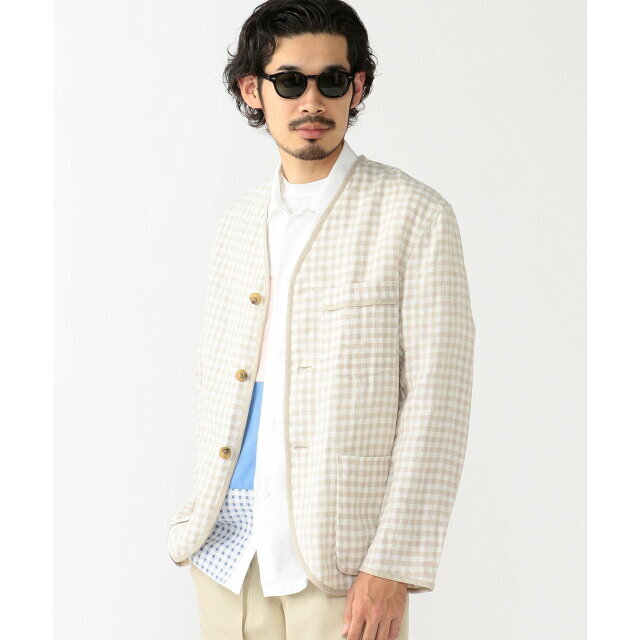 BEAMS - 【BEIGE】【M】TUBE * BEAMS PLUS / 別注 Collarless Jacketの