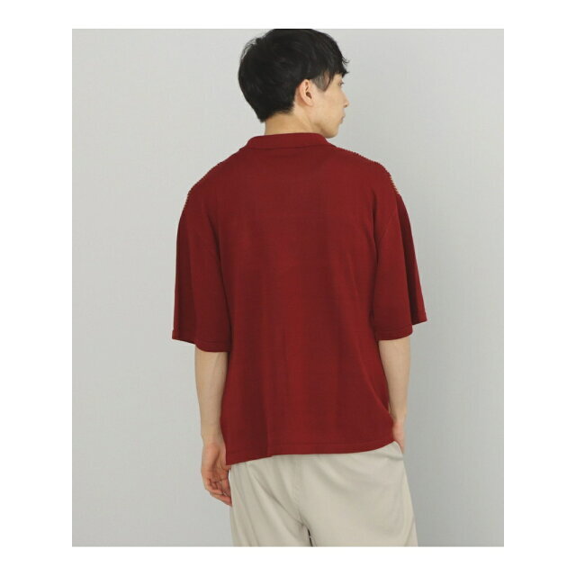 【BURGUNDY】BEAMS HEART / ジップ ストライプ ポロシャツ 7