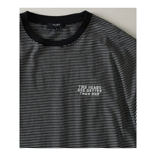 ビームス(BEAMS)の【BLACK】BEAMS HEART / ボーダー エンブレム ビッグTシャツ(Tシャツ/カットソー(半袖/袖なし))