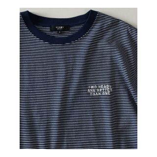 ビームス(BEAMS)の【NAVY】BEAMS HEART / ボーダー エンブレム ビッグTシャツ(Tシャツ/カットソー(半袖/袖なし))