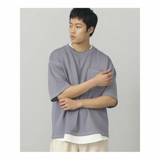 ビームス(BEAMS)の【BLUE_GREY】BEAMS HEART / フェイクレイヤー ポンチ ショートスリーブ Tシャツ(Tシャツ/カットソー(半袖/袖なし))