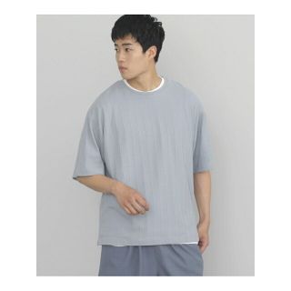 ビームス(BEAMS)の【SMOKE_BLUE】BEAMS HEART / 梨地 ストライプ ショートスリーブ カットソー(Tシャツセット)(Tシャツ/カットソー(半袖/袖なし))