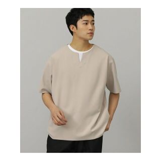 ビームス(BEAMS)の【LIGHT_BEIGE】BEAMS HEART / アムンゼン スリットネック ビッグTシャツ(Tシャツ/カットソー(半袖/袖なし))