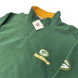 NFL グリーンベイ・パッカーズ 刺繍デザイン ハーフジップフリースジャケット