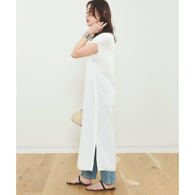 BEAMS(ビームス)の【OFF_WHT】BEAMS HEART / メッシュ編 ロングベスト レディースのトップス(ニット/セーター)の商品写真