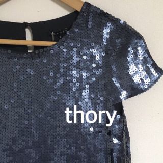 セオリー(theory)の【新品・未使用】thory セオリー スパンコール ワンピース　パーティードレス(ひざ丈ワンピース)