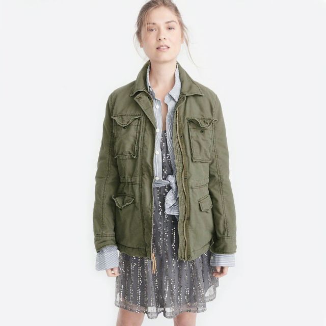 Abercrombie&Fitch(アバクロンビーアンドフィッチ)の★新品★アバクロンビー&フィッチ★裏シェルパミリタリーJKT(Olive/XL) レディースのジャケット/アウター(ミリタリージャケット)の商品写真