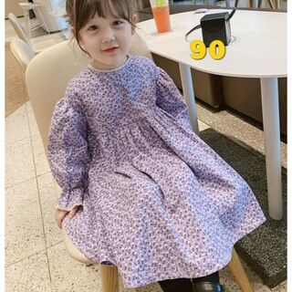 花柄 ワンピース 90 チュニック 韓国 子ども服 可愛い 女の子 キッズ(ワンピース)
