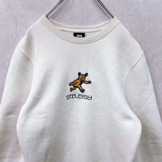 【即完売】ステューシー クマ 刺繍 プリント スウェット