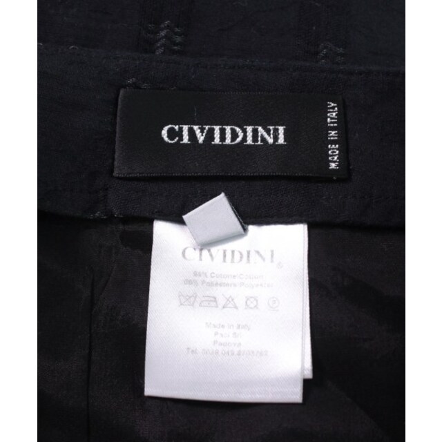CIVIDINI チヴィディーニ ひざ丈スカート 40(M位) 黒(総柄) 2