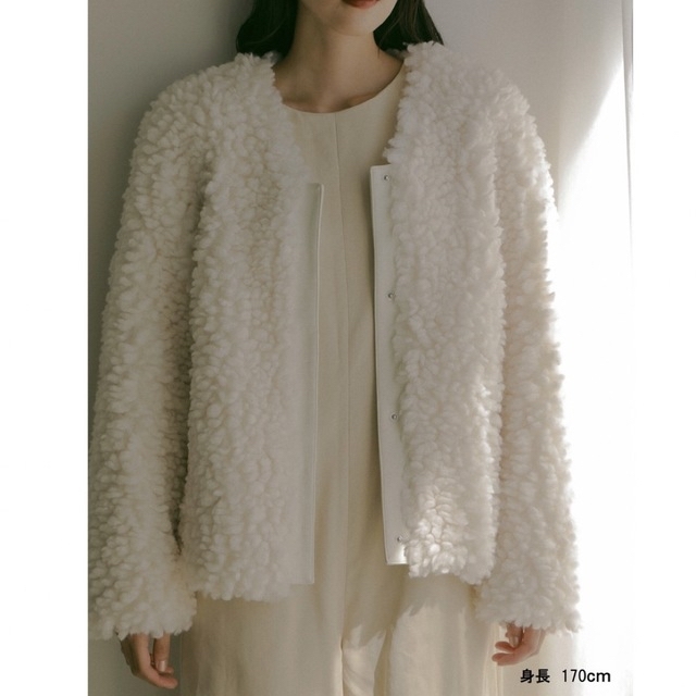 Drawer(ドゥロワー)の【THINK FUR】 Popcorn Fur Raglan Jacket レディースのジャケット/アウター(毛皮/ファーコート)の商品写真