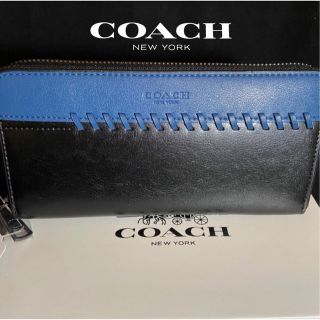 コーチ(COACH)の削除セール！贈り物にも☆コーチ 財布 高級カーフ×サドルレザー 本革ステッチ(長財布)