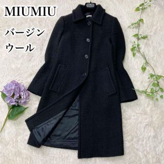 ミュウミュウ miu miu  ロングジャケット  ブラック