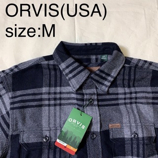 ORVIS(USA)コットンヘビーフランネルチェックシャツジャケット　ブラック(カバーオール)