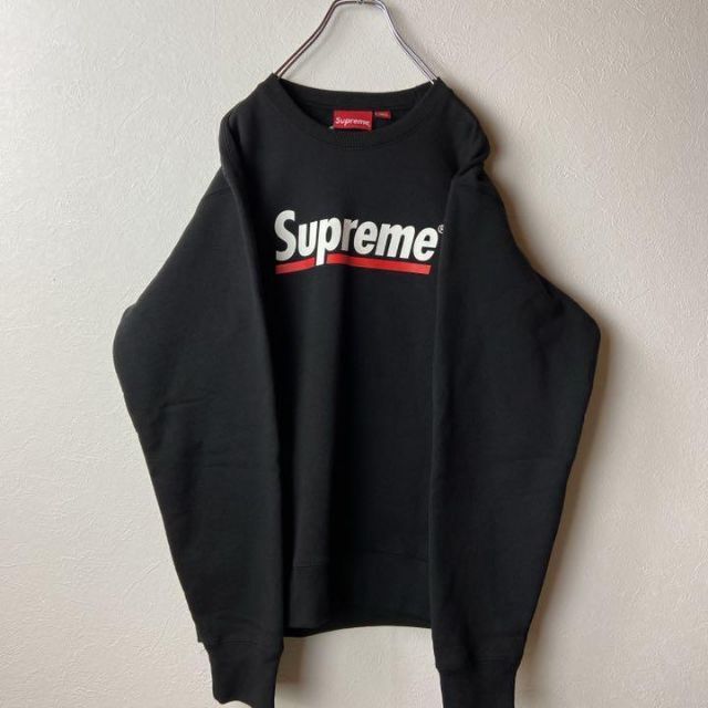 新品タグ付き】Supreme Underlineスウェットブラックsk8黒