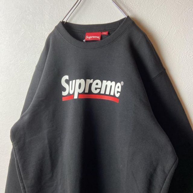 新品タグ付き】Supreme Underlineスウェットブラックsk8黒