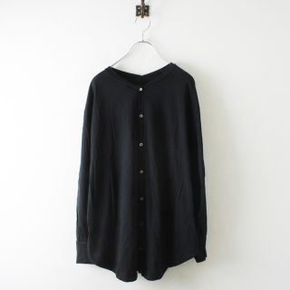 ズッカ(ZUCCa)のZUCCa ズッカ コットン 前開きカットソー M/ブラック  トップス【2400013120814】(カットソー(長袖/七分))